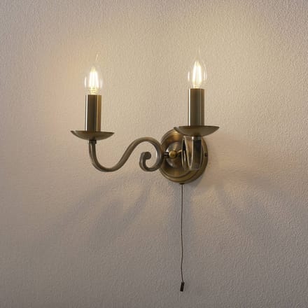 Searchlight Klassieke wandlamp Richmond 2-lichts bronsbruin - 1502-2AB