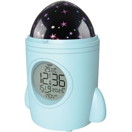 TRONIC Wekker met sterrenprojectie (turkoois)
