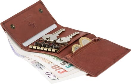 Visconti Sleuteletui - Portemonnee Heren - Pasjeshouder Mannen - Sleutel Organizer - Bruin (1178 brn)