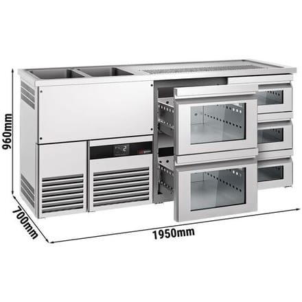 GGM Gastro Bierkoeling PREMIUM - 1950x700mm - 5 laden zilver