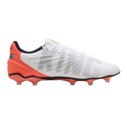 Puma Heren King Match Stevige Grond Voetbalschoenen (Wit, Rood)