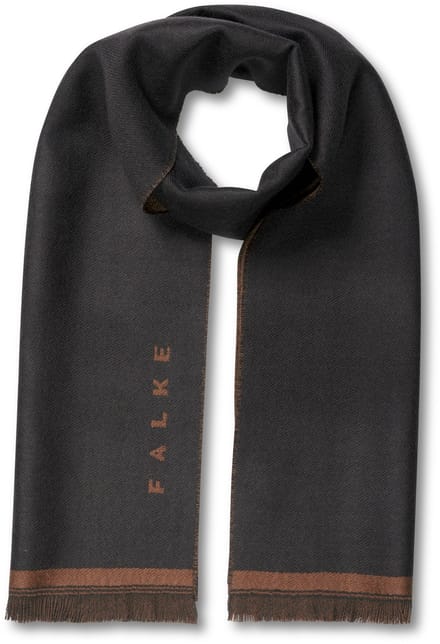 FALKE Basic Jacquard Logo sneldrogend warm wol wintersjaal unisex bruin - maat ONESIZE