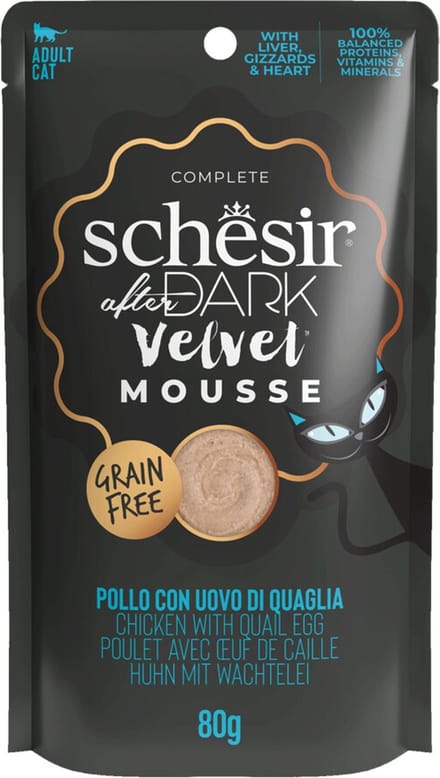12x Schesir After Dark Velvet Mousse Kip & Kwartelei 80 gr