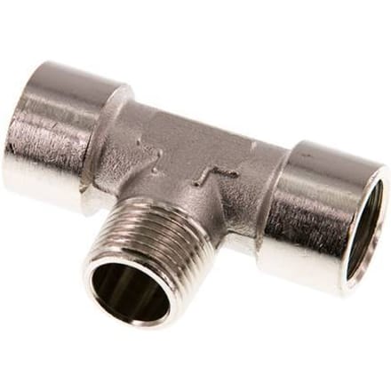 T-koppeling R1/2'' Buitendraad x Binnendraad Vernikkeld Messing 16 bar (2.8psi)