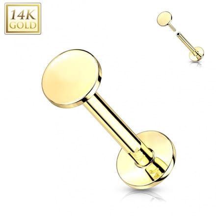 Piercing 14kt basis rondje push in 1.2x8 - goud - LMPiercings