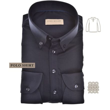 John Miller Polo Slim Long Sleeve Cutaway Tricot Navy / male