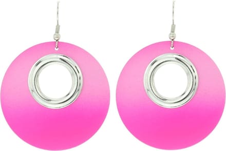 Behave - Oorhanger Dames - Rond - Fuchsia - Diameter 4.5 cm