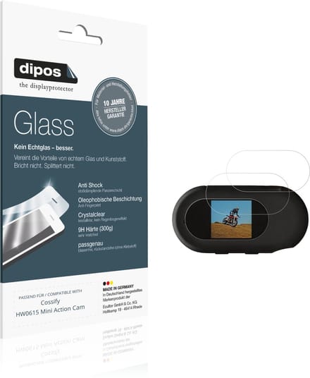 dipos – 2x Pantserfolie geschikt voor Cossify HW0615 Mini Action Cam | 9H Screenprotector