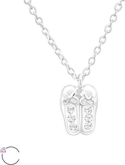 Amanto Kids Ketting Chelsea - 925 Zilver E-Coating - Ballet - 7x9mm - 39cm