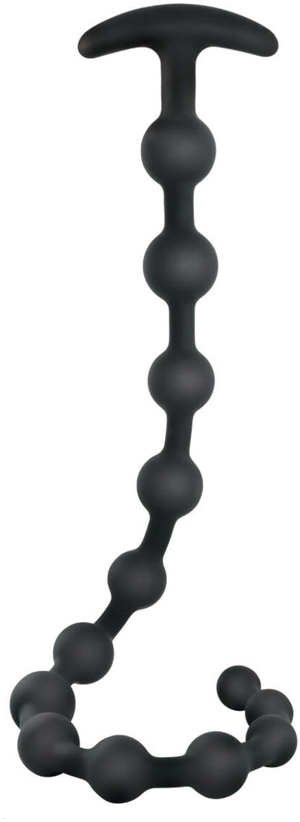 NMC 19 inch geribbeld siliconen anale kralen - Zwart - 48.3 cm