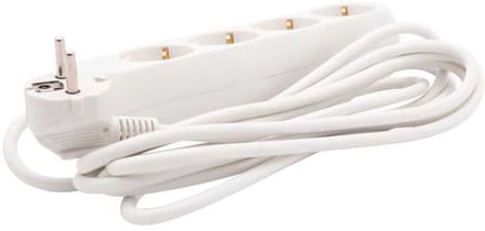 Benson Tafelcontactdoos - 4 voudig - Randaarde - 3 meter - Wit - 2500W