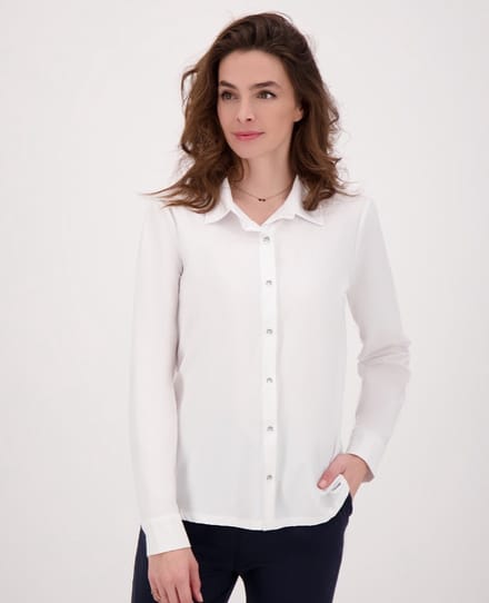 Je m'appelle Travelstof Blouse - Dames - Wit - Maat XL