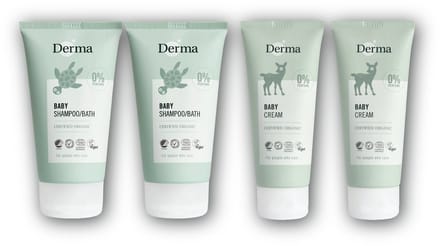 Derma Baby pakket - 2 x shampoo & lichaam + 2 x baby crème