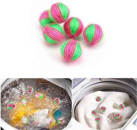 Set van 6 pluisballen - Voor in de wasmachine - Verwijderd haar en pluisjes