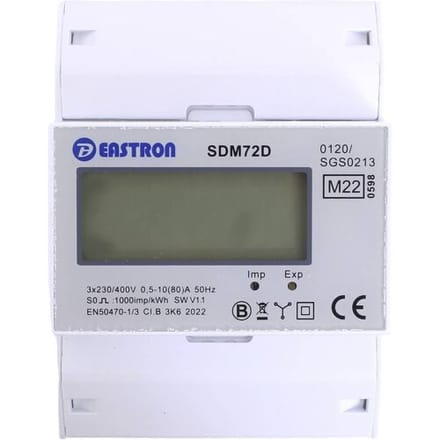 Counttec SDM72D SDM72D kWh-meter 3-fasen Digitaal 80 A Conform MID: Ja Piece 1 stuk(s)