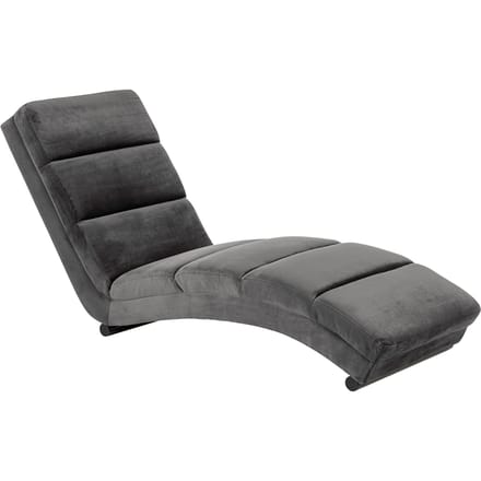 Smuk Velvet Chaise Longue Kaoni Donker Grijs