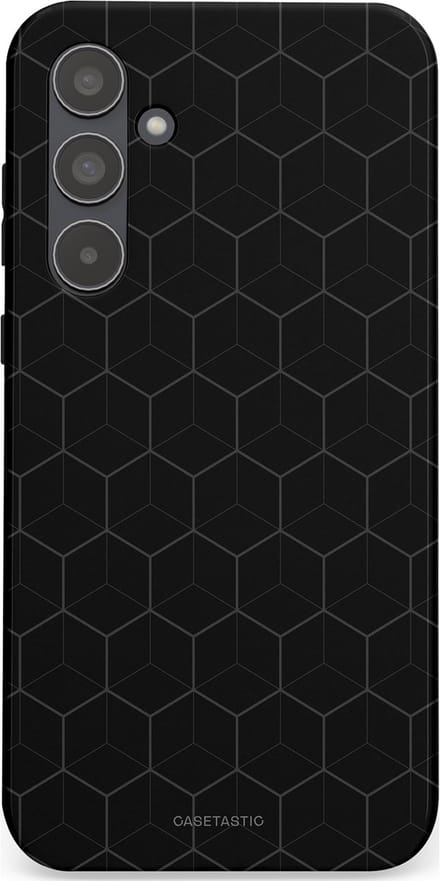 Casetastic hoesje geschikt voor Samsung Galaxy A55 - Dubbellaagse bescherming - Hexago - Fashion Case - Zwart
