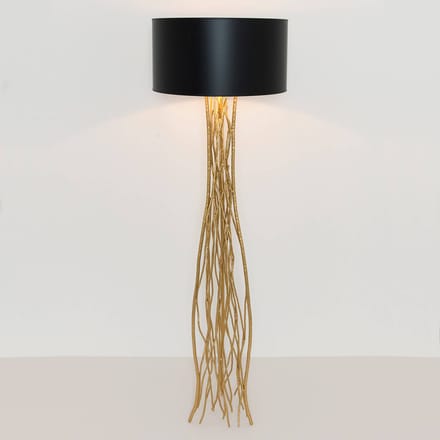 Holländer Vloerlamp Capri in zwart-goud