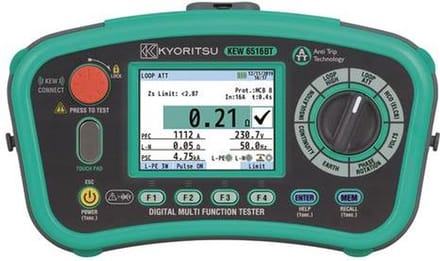 Kyoritsu multifunctionele installatietester met 3,5 kleuren LCD NEN3140 met Bluetooth (6516BT-KIT)