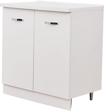 Houten Keukenkast met Twee Deuren Wit 80x50x85 cm