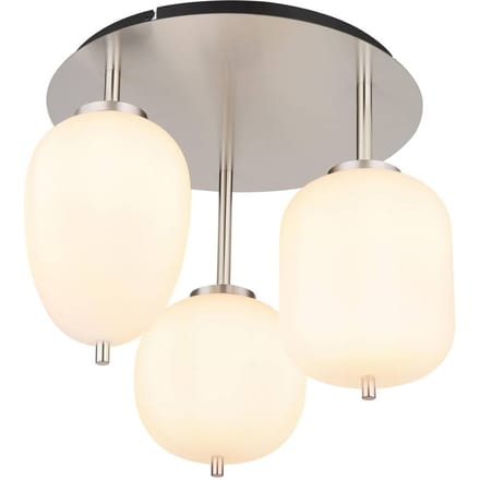 Globo - plafonniere - Blacky I - wit - glas - Ø 46cm - E14 - 15345-3DNO