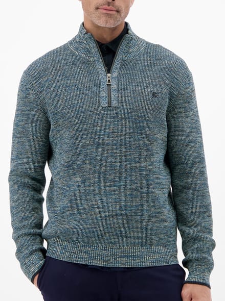 Lerros - Half zip trui - Mannen - M - 485 CLASSIC NAVY - Katoen - 25N5466