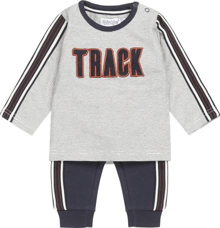 Dirkje Jongens 2-delig Kledingsetje Track Grijs / Blauw - 86