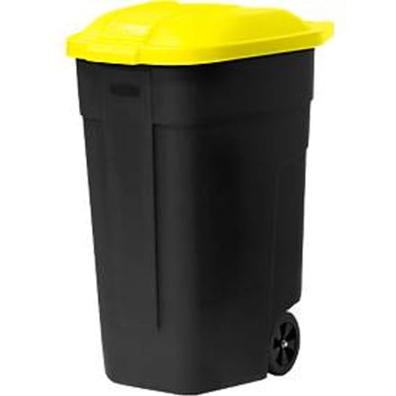 Afvalsorteersystemen - kunststof - 100 L - antraciet - geel deksel