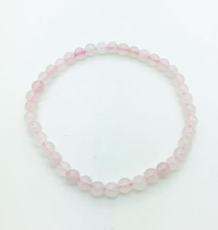 Rozenkwarts edelstenen armband - edelsteen - 4 mm maat 18