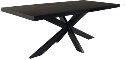Eettafel langwerpig mangohout 200cm zwart John langwerpige tafel duurzaam mango eetkamertafel