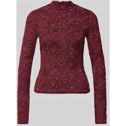 Slim Fit shirt met lange mouwen van bloemig kant model 'Lacey'