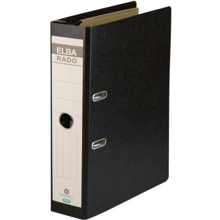 Hangordner Elba Rado 75 mm karton zwart gewolkt