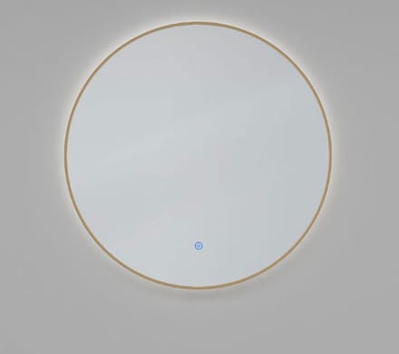 Wiesbaden Novi spiegel rond met LED, dimbaar 60 cm geborsteld messing