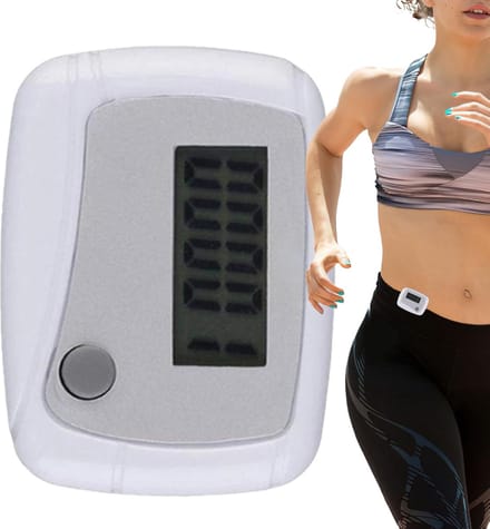 Stappenteller LCD - Activiteitentracker - Dagelijks Wandelen - Verlicht Display - 4.8x3.5cm - Wit