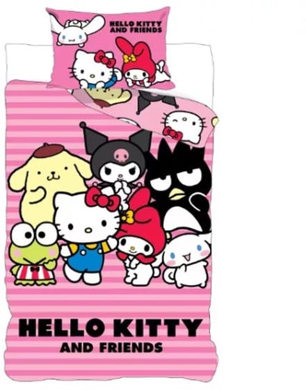 Hello Kitty friends Dekbedovertrek 140 X 200 cm - 70x90 cm - katoen