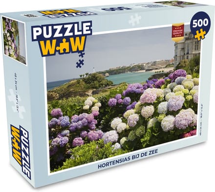 Puzzel Hortensias bij de zee - Legpuzzel - Puzzel 500 stukjes