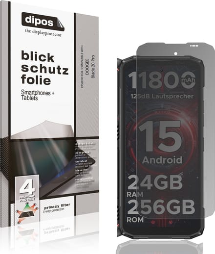 dipos – Matte Privacy Screenprotector geschikt voor DOOGEE Blade 20 Pro | Anti-Spy Beschermfolie