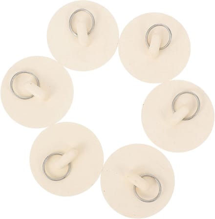 Gootsteenstop Set - Afvoerpluggen - Water Dicht Maken - Met Ophangring - 6 Stuks - Wit