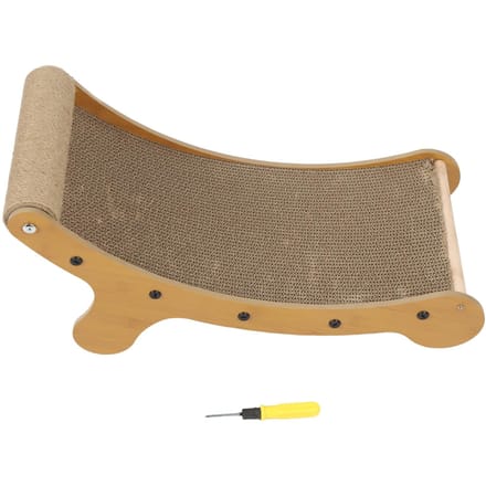Kattenkrabber Loungestoel Multifunctioneel Duurzaam Gebogen Kattenkrabmat Kattenkrabkarton voor brown
