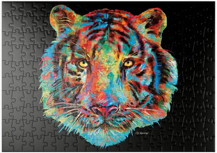 Puzzel Tijgerkop - Legpuzzel 200 - Ontspanning Thuis - Levendige Pop Colors - 48 x 34 cm - Multicolor