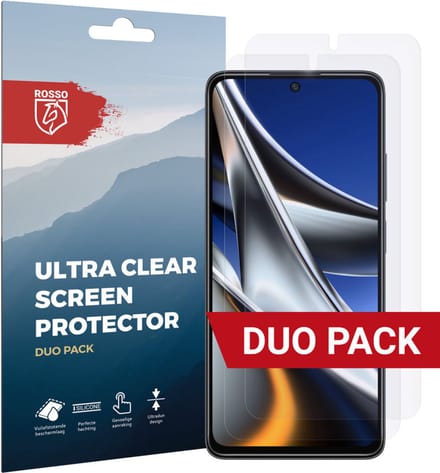 Rosso Screen Protector Ultra Clear Duo Pack Geschikt voor Xiaomi Poco X4 Pro | TPU Folie | Case Friendly | 2 Stuks