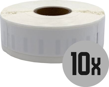 DULA Dymo Compatible labels - Wit - 1933085 - 2112284 - Duurzame barcode etiketten - 10 rollen - 64 x 19 mm - 450 labels per rol