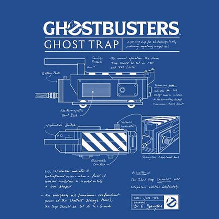 Ghostbusters Ghost Trap Schematic Men's T-Shirt - Blue - S
