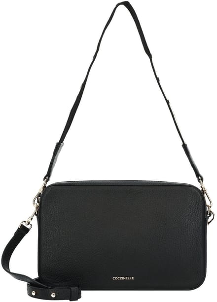 COCCINELLE Leren schoudertas Tebe Mini Bag Grained Leather Noir zwart