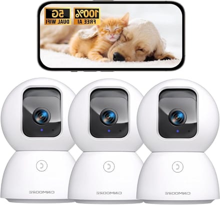 Beveiligingscamera binnen - Huisdier camera - Thuisbewaking - Gratis AI tracking - 3-pack - Wit