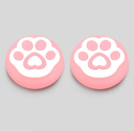 Go Go Gadget - Thumb Grips - Geschikt voor Playstation, Switch en Xbox - Kattenpootjes - Roze/ Wit