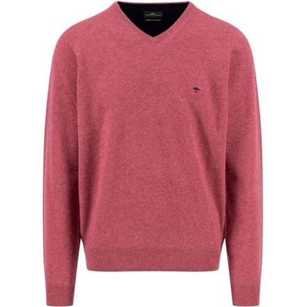 Fynch-Hatton Trui V-Neck Merino Cashmere Berry / male