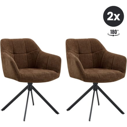 Multifurn 2x eetkamerstoel jesse stof choco