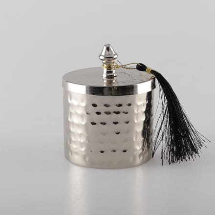 Roos Geurkaars in Gehamerd Chroom Doosje – 8 x 10 cm – Luxe en Elegant Design