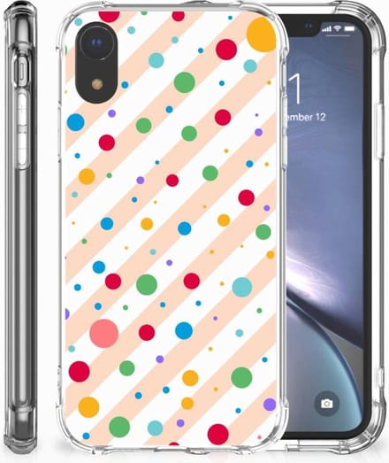 Apple iPhone Xr Doorzichtige Silicone Hoesje Dots